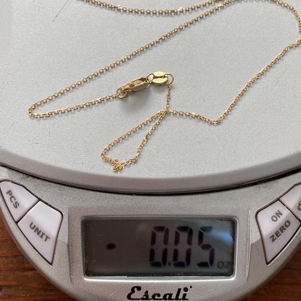 14k Yellow Gold Necklace - 16 inches, .05 oz